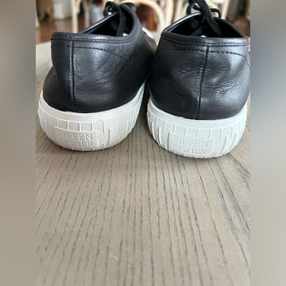 EILEEN FISHER Nod Black Leather Sneakers - Picture 11 of 11